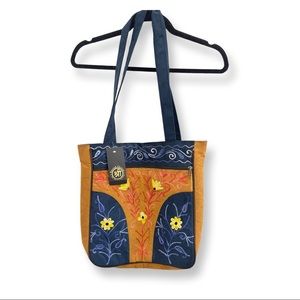 Sacred threads tote bag with zipper packets and compartments. New with t…